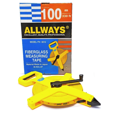 ALLWAYS 100M/330FT FIBERGLASS MEASURING TAPE FH-0013